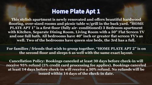 a flyer for a home plate art exhibit at Home Plate Apt 1 All Star Baseball Rentals in Oneonta