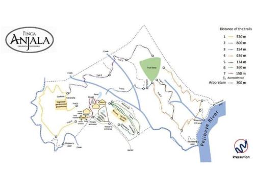 a map of an area with at Finca Anjala - Architectural lodge on sustainable in Ojochal