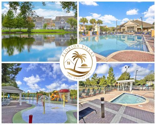 a collage of photos of a resort with a swimming pool at Villas Standard Seven Dwrafs Resort - Close to Disney in Kissimmee