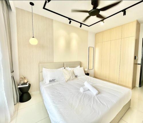 Cama o camas de una habitación en Gaia Residence, Gamuda Gardens Rawang by Sleepy Bear