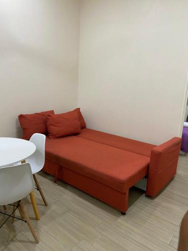 Ruang duduk di The Blue Homestay Sijangkang