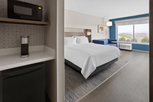 a hotel room with a bed and a tv at Holiday Inn Express & Suites Waynesboro East in Waynesboro