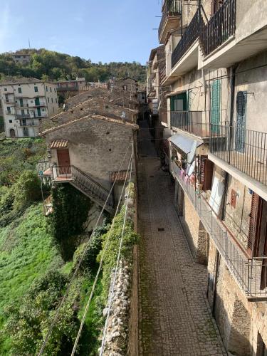 an overhead view of a city with buildings and train tracks at SURSUM CORDA private house in Orvinio
