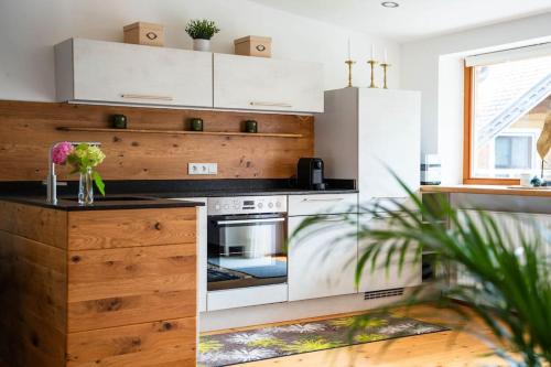 Dapur atau dapur kecil di Lichtpunkt - Studio Gästesuite