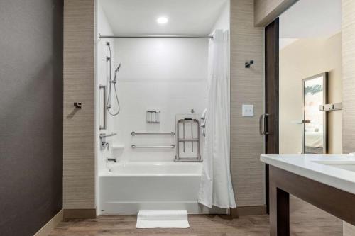 a bathroom with a tub and a sink and a shower at Cambria Hotel Fort Mill in Fort Mill