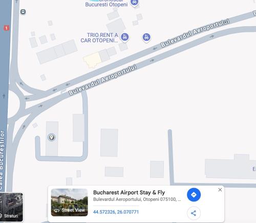 a map of the proposed improvements to the proposed alignment of the disputed airport stop at Bucharest Airport Stay & Fly in Otopeni