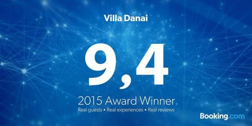 a banner for a winery with the number four at Villa Danai in Agia Anna Naxos