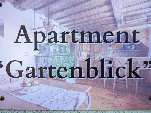 a rendering of a room with a table and chairs at Apartment Ferienwohnung Gartenblick by Interhome in Öblarn