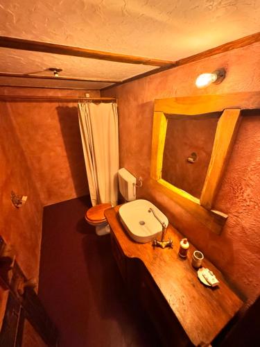 a bathroom with a sink and a toilet at Guesthouse Perunov Konak in Belgrade