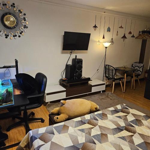 TV i/ili multimedijalni sistem u objektu Mench Staycation