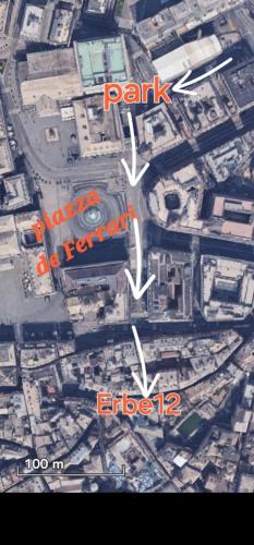 an aerial view of a city with the words park at Erbe12 loft&park historic apartment centro città in Genova