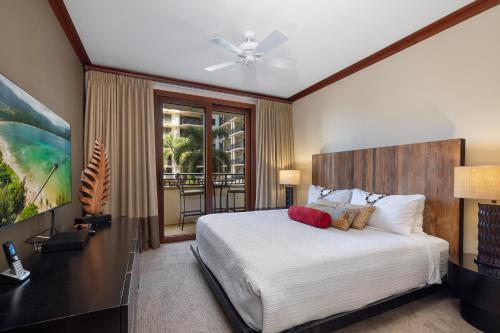 Postel nebo postele na pokoji v ubytování Ko Olina Beach Villas O224