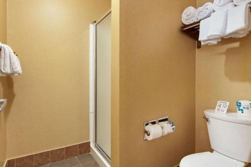 a bathroom with a toilet and a shower at Best Western PLUS Ruby's Inn in Bryce Canyon