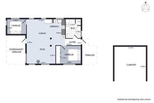 a floor plan of a house at Cozy Holiday House In A Scenic Area in Ørsted