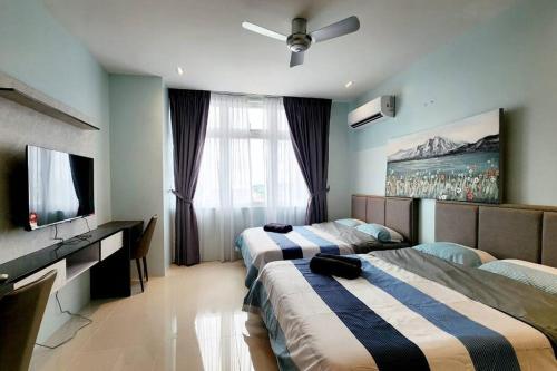 Postel nebo postele na pokoji v ubytování Nice Riverine Resort RDA 1208B