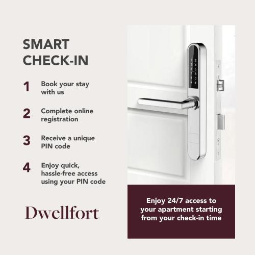a picture of a refrigerator door with the key information at Encore Boutique Residence by Dwellfort in Prague