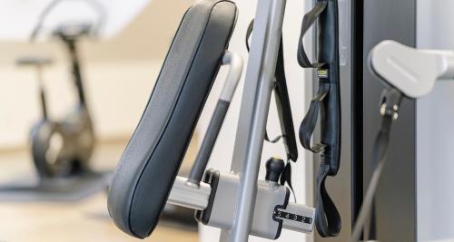 a close up of a group of gym doors at Aiden by Best Western Biberach in Biberach an der Riß