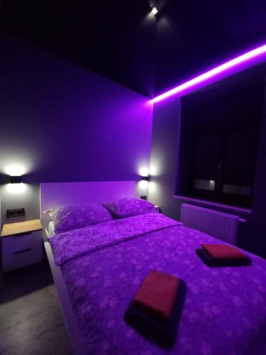 Un pat sau paturi într-o cameră la Apartament w Centrum z Jacuzzi, prywatny parking klimatyzacja 3