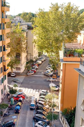 an aerial view of a city street with parked cars at Casa Ines in Rome