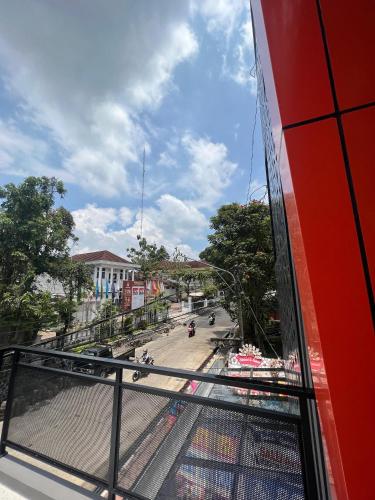 a view of a street from a balcony of a building at SALU AMAANA Residence Syariah in Wonosobo