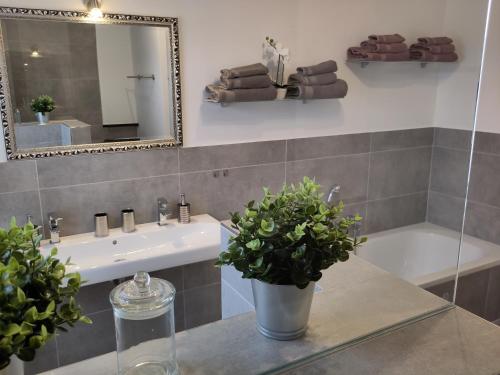 Koupelna v ubytování Mutti 's Haus -Zur Südheide