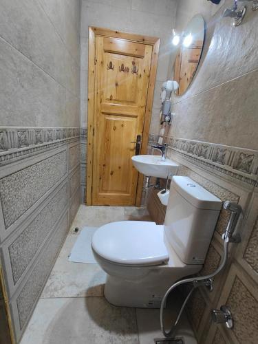 a bathroom with a toilet and a sink at Champollion Palace in Cairo
