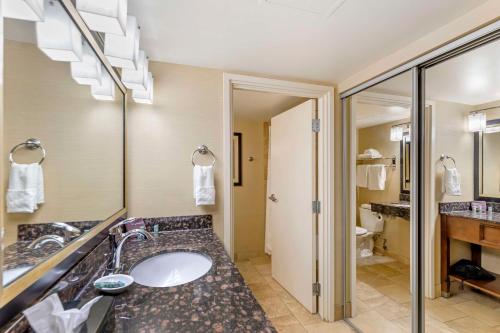a bathroom with a sink and a toilet at Best Western Cotton Tree Inn in Rawlins