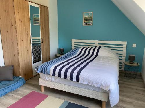 Posteľ alebo postele v izbe v ubytovaní Maison de vacances à Sarzeau à 5 min de la plage à pieds