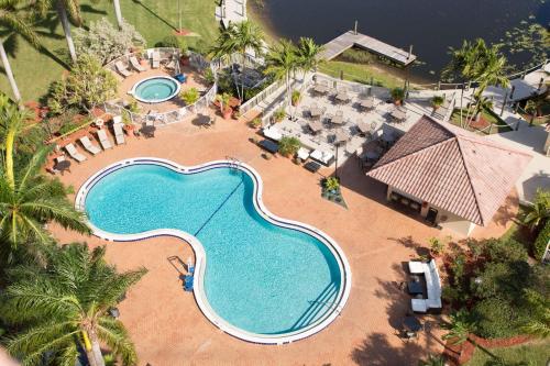an overhead view of a swimming pool at a resort at Hilton Palm Beach PBI in West Palm Beach