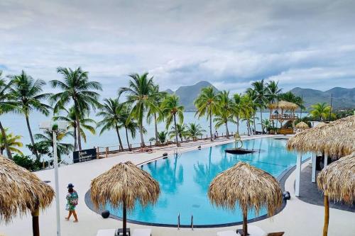 a view of a swimming pool at a resort at 913 Sweety Diamond View in Le Diamant