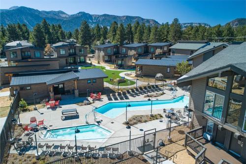 an aerial view of a resort with a swimming pool at Outbound Mammoth in Mammoth Lakes