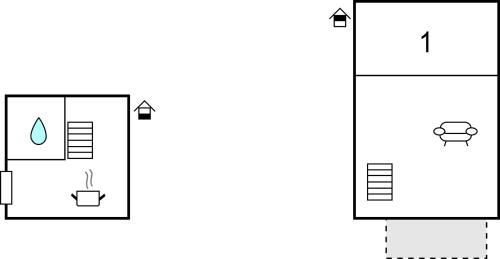 a diagram of a bathroom with a toilet at 1 Bedroom Nice Apartment In Ljungbyhed in Ljungbyhed