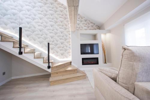 Χώρος καθιστικού στο Apartamentos O Devezo
