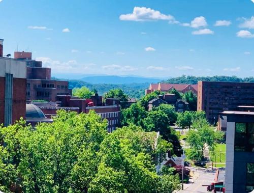 a view of a city with trees and buildings at Condo Close to Stadium and Free Parking in Knoxville