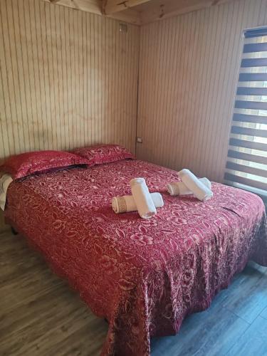 Postel nebo postele na pokoji v ubytování Cabaña "Sur Patagonico"