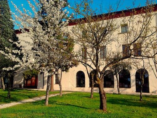 a white building with trees in front of it at Hotel Casa a Colori Venezia in Dolo
