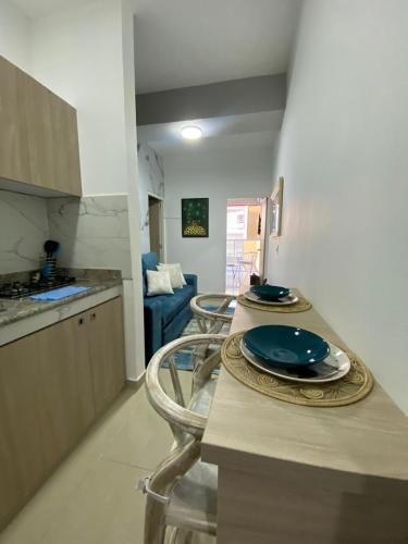 Kuchyň nebo kuchyňský kout v ubytování Edificio Limonatta