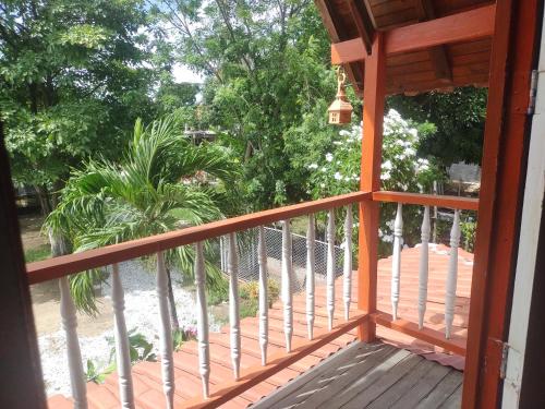 a view from the balcony of a house at Biohotel Caribe Green in Santa Marta