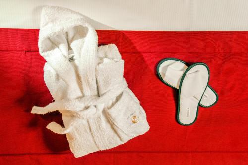 a pair of gloves and a pair of flip flops at Best Western Hotel Viterbo in Viterbo