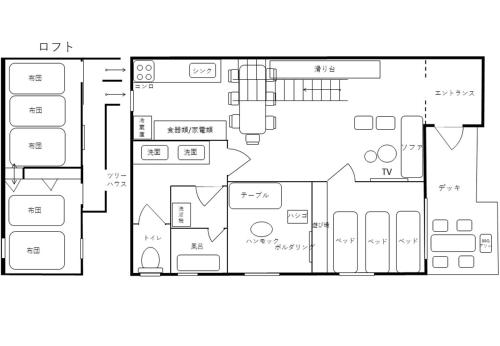 a floor plan of a house at Tomareru Himitsukichi L-Base in Matsumoto