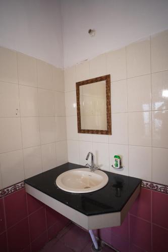 a bathroom with a sink and a mirror at Kainchi Premium Homestay 4BHk in Bhowāli