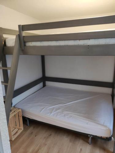 Ce lit superposé se trouve dans un dortoir doté de lits superposés. dans l'établissement Les digitales appartement, à Mont-Dore