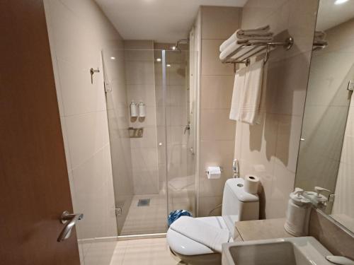 Bilik mandi di Raridade!! Flat Particular de Alto Padrão em Hotel Novíssimo - Cama King Size e Cama de Solteiro - Limpeza Diária Gratuita - Ótimo Preço - Excelente Atendimento - Melhor Localização de Brasília - Dentro do Hotel Ramadã Brasília Alvorada