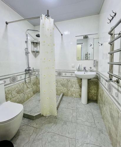 Koupelna v ubytování Hotel Soro