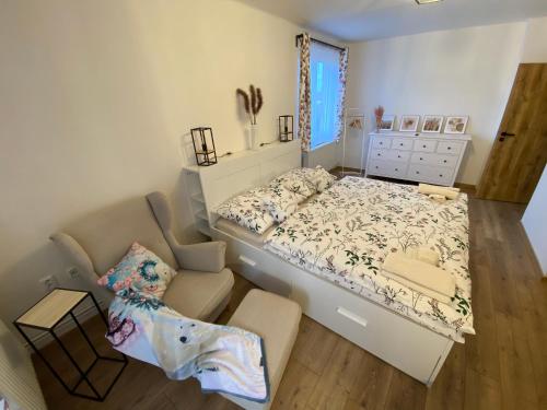 Postel nebo postele na pokoji v ubytování Apartmán Vráž u Písku