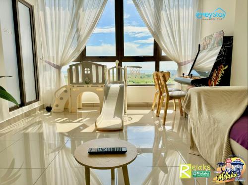 Ruang duduk di Bali Residence Melaka By Heystay Management