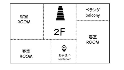 a set of four labels for a room with a ladder and a road at Muji House Osaka Sannan Hotel 大阪泉南酒店良築 in Tannowa