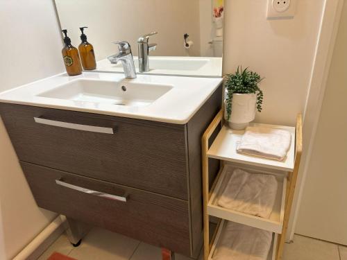 Koupelna v ubytování Appartement Cosy au Stade de France Proche Paris