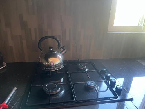 a tea kettle sitting on top of a stove at Birds Nest 2 in Bandaramulla