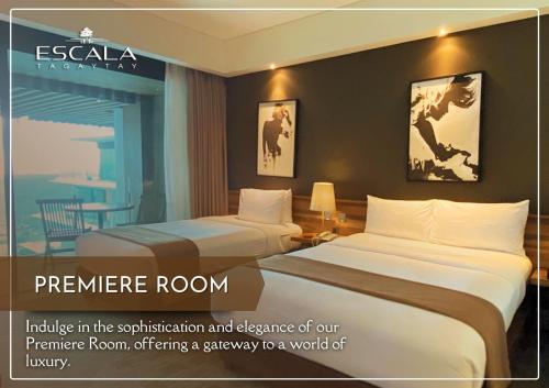 a poster of a hotel room with two beds at Escala Tagaytay in Tagaytay